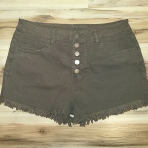 NWOT Brown Button Up Denim Shorts